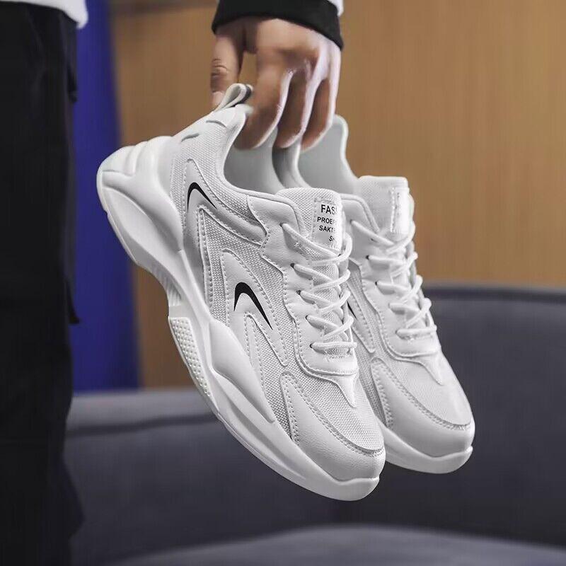 Men S Summer Breathable Mesh Sneakers Korean Style Casual White Shoes