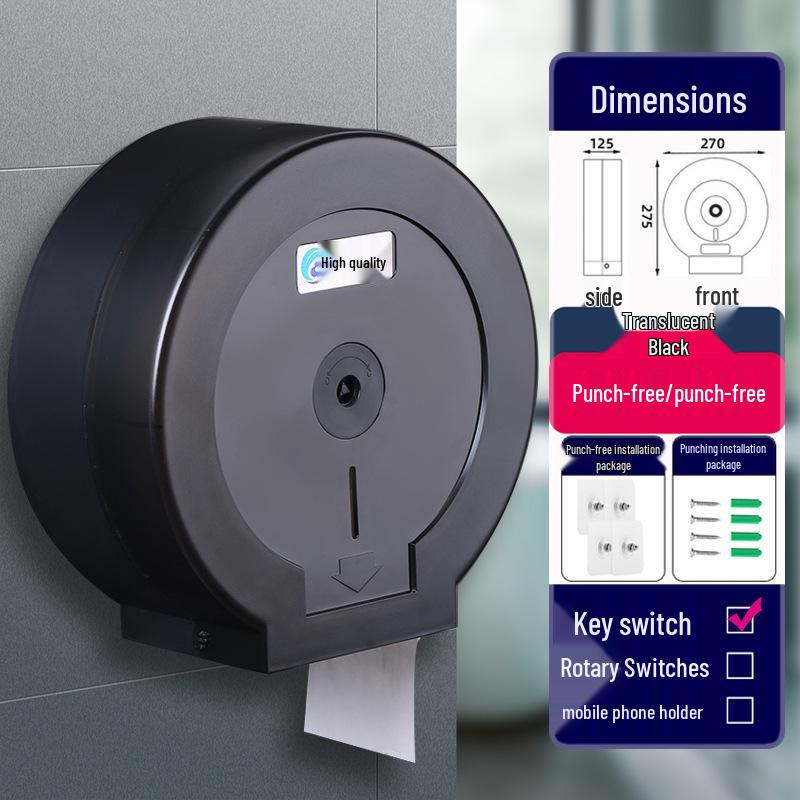 Wall-Mounted Waterproof Jumbo Toilet Paper Holder for Hotel Bathrooms