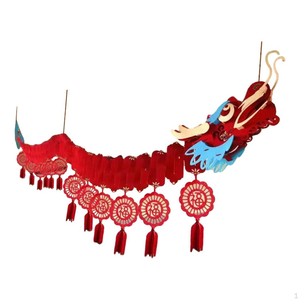 Chinese Year Decoration Paper Dragon Hanging 3D for Shops
