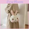 Plush Bunny Small Shoulder Bag For Daily Casual Use With Pearl Chain Strap