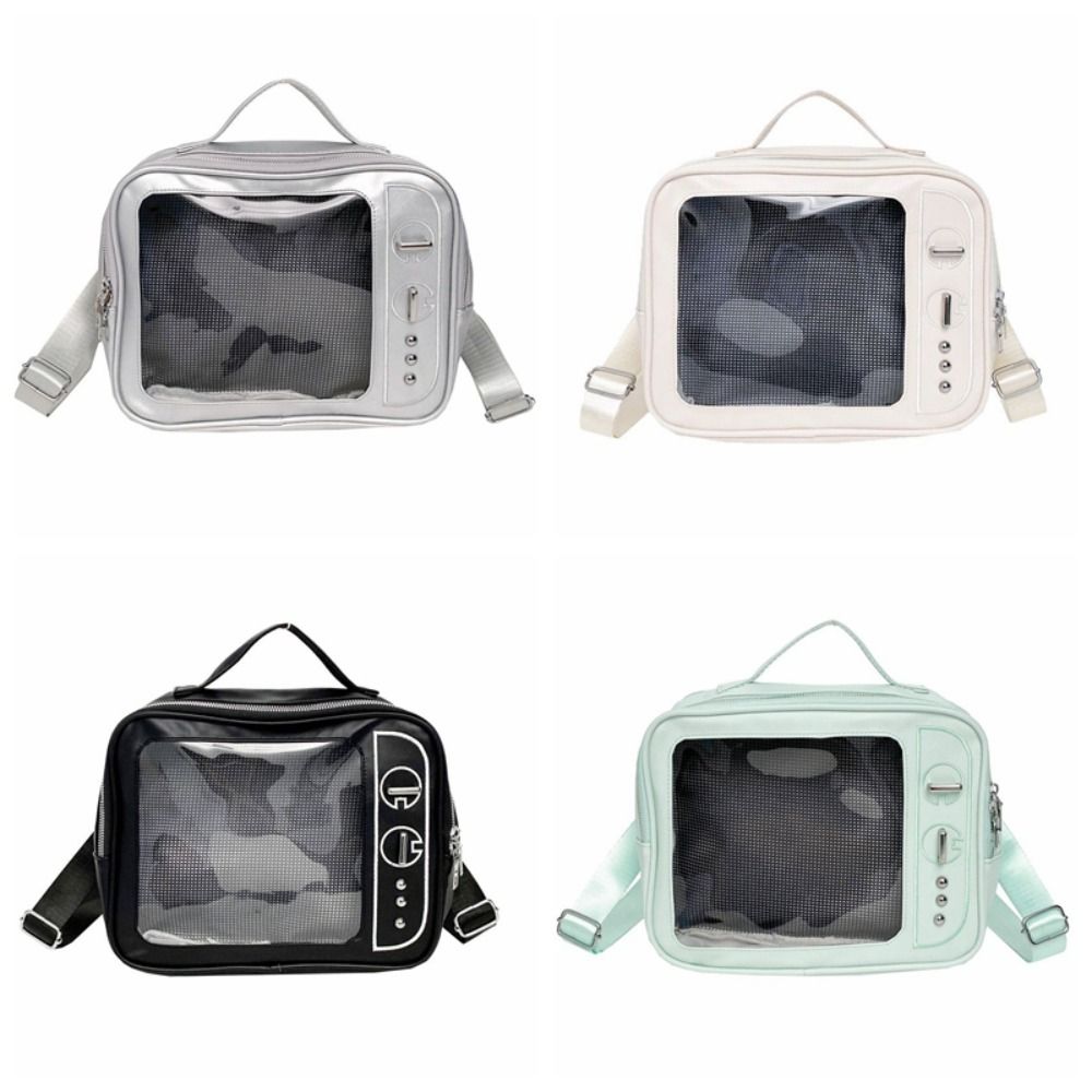 Ulzzang TV Model Backpack PU Shoulder Bag Cute Transparent Layer Ita Bag  Daily