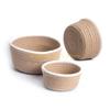 KX4B 3Pcs Round Braided Linen Baskets Handwoven Linen Rope Organization Baskets Portable Round Storage Container