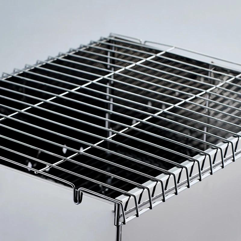 Outdoor Portable Stainless Steel Folding Barbecue Grill Mini Balcony Charcoal Barbecue Grill for 5 or More People