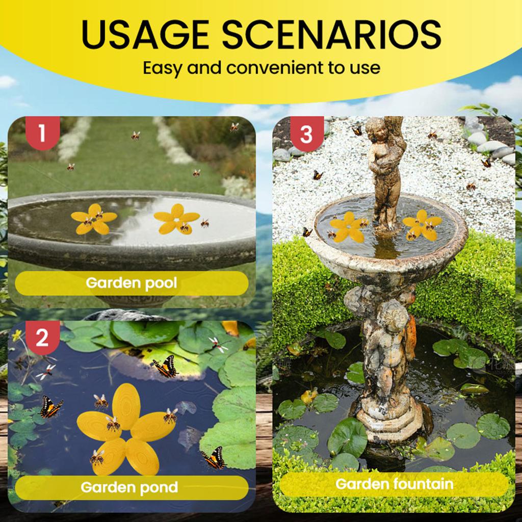 Plateforme Portable Jaune de Stations de Boisson pour Pollinisateurs pour Balcon Bains d'Oiseaux Sécurise Jardin Cour Arrière Protecteur contre les Insectes