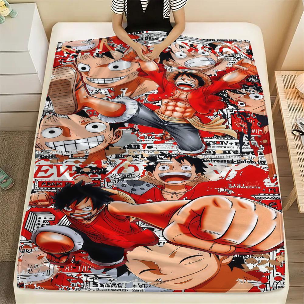 1pz Una Pezzo Monkey D Luffy Coperta in Flanella Fantasia Adatta a Tutte le Stagioni per Arredamento Casa Calore e Comfort Regali Regalo Festivo