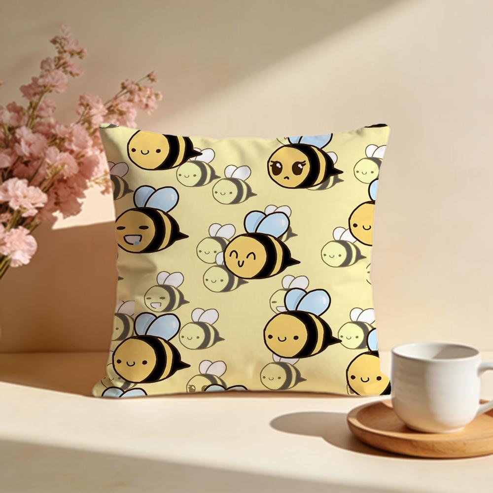 Busy Little Bee Cushion Cover Soft Pillow Cases for Home Bedroom Living Room Sofa