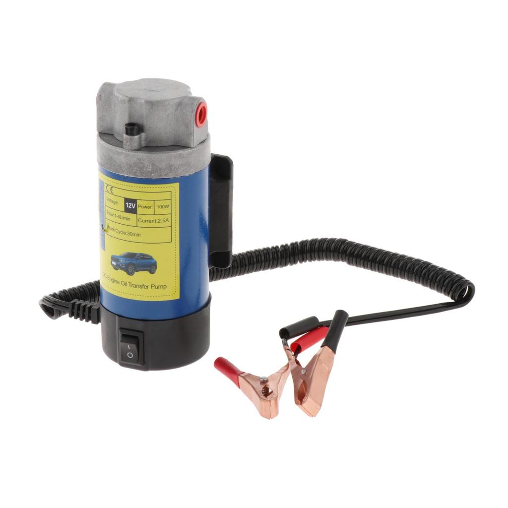 Portable 12V Oil Transfer Pump with Battery Clamps Electric Fluid Extractor Engine Oil Pump for Car Motorcycle Boat
