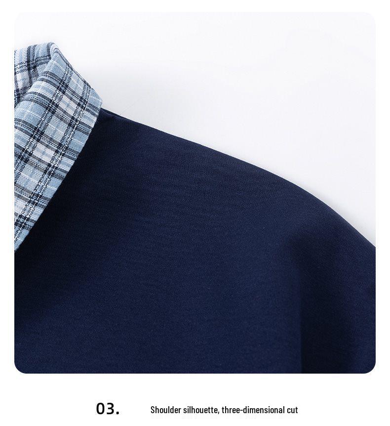 Men's Retro Faux Two-Piece Short-Sleeve Lapel T-Shirt