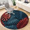 1pc Tropical Leaves Office Round Area Rug, Indoor Mat Suitable For Office, Under Office Chairs Bedroom Living Room Home Decor, Room Deco