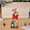 Christmas Delightful Wooden Tabletop Decor Featuring Fun Cartoon Letter Designs For Welcome Noel Xmas