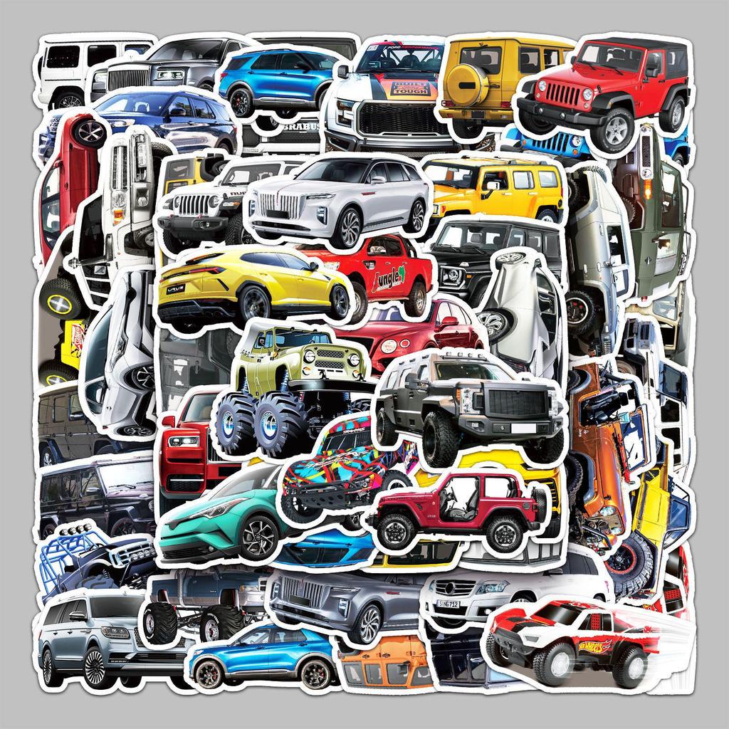 51-Piece SUV Off-road Graffiti Cartoon Stickers for Suitcases, Laptops, and Scooters