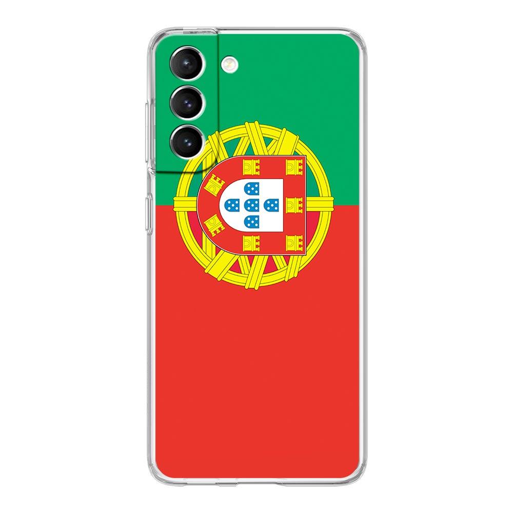 Portugal Flag Soccer 7 Phone Case For Samsung Galaxy S22 5G S20 Ultra S21 FE 5G S10E S9 S8 S10 Plus Note 20 10 Soft Clear Cover