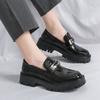 Fashion Brand Design Thick Soled Men Leather Loafers Shoes Men Fashion Slip-on Casual Men Korean Style Business Social Party Dress Shoes