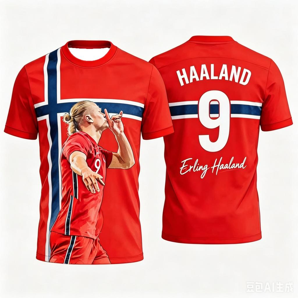 2026 Erling Haaland Č. 9 Fotbalový dres Zápasový a tréninkový set Fanouškovské dárky Letní sporty Pánské tričko Oblečení Tričko Žena