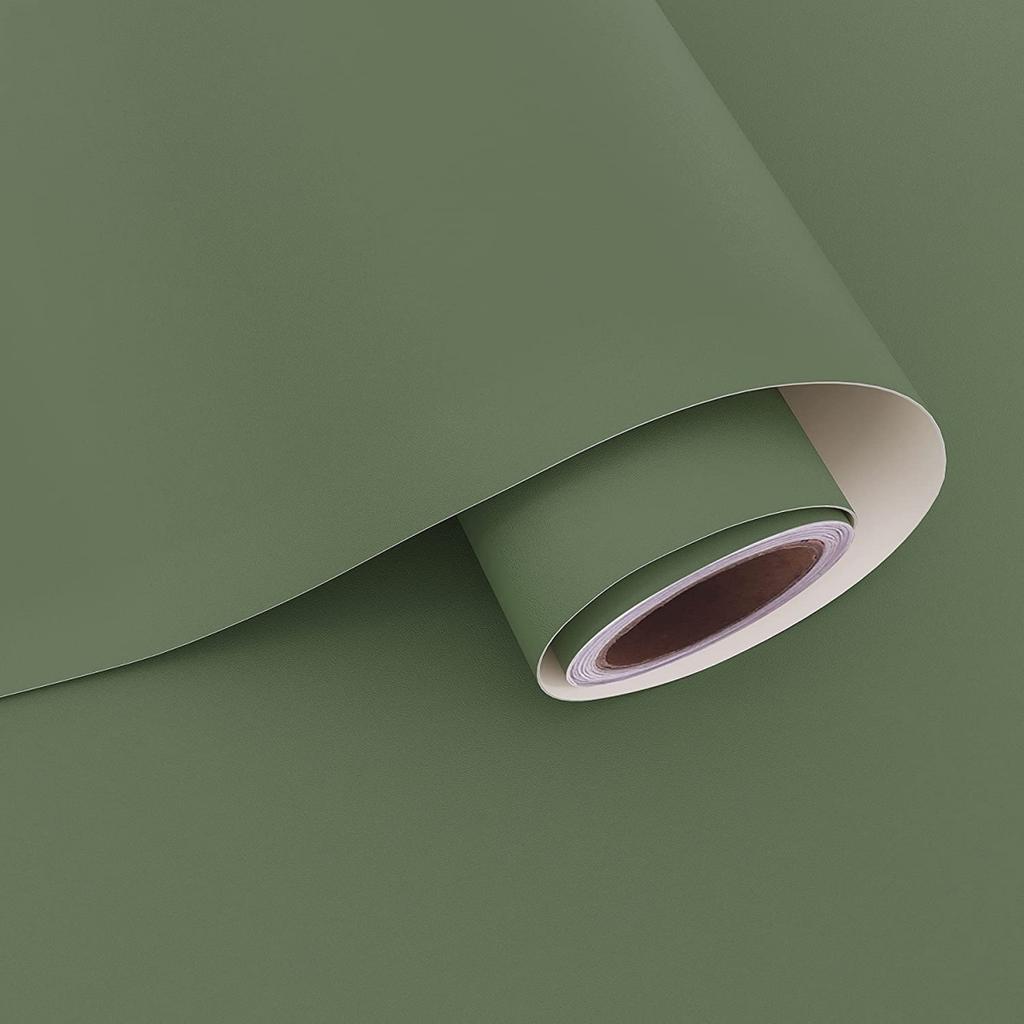 55cm Width Self-adhesive Film Green Matt Thickened Sticker Furniture Kitchen for Cupboards Tables Wall DIY Renovation Wallpaper