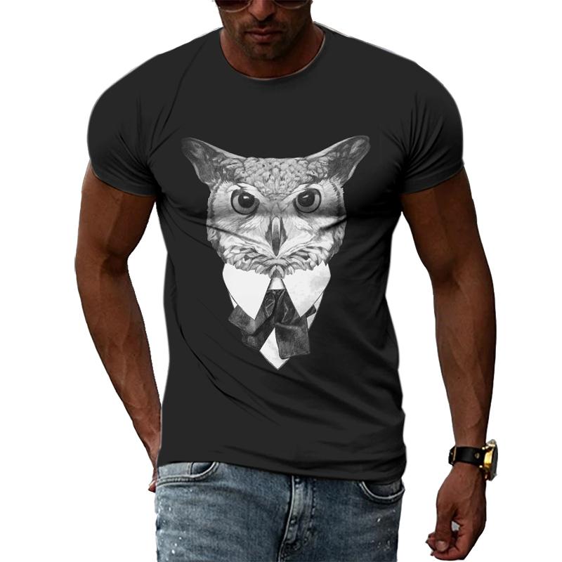 Letní móda Legrační zvíře Psí portrét Muži Trička 3D Trend Osobnost Ležérní Černá Trička s potiskem Hip Hop Harajuku Top s výstřihem