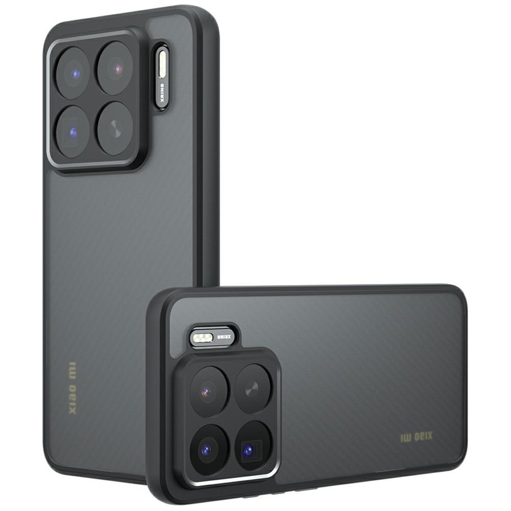 

Для Xiaomi 15S Pro Чехол Матовый из ТПУ+ПК с покрытием Skin-Touch, Прозрачный черный A