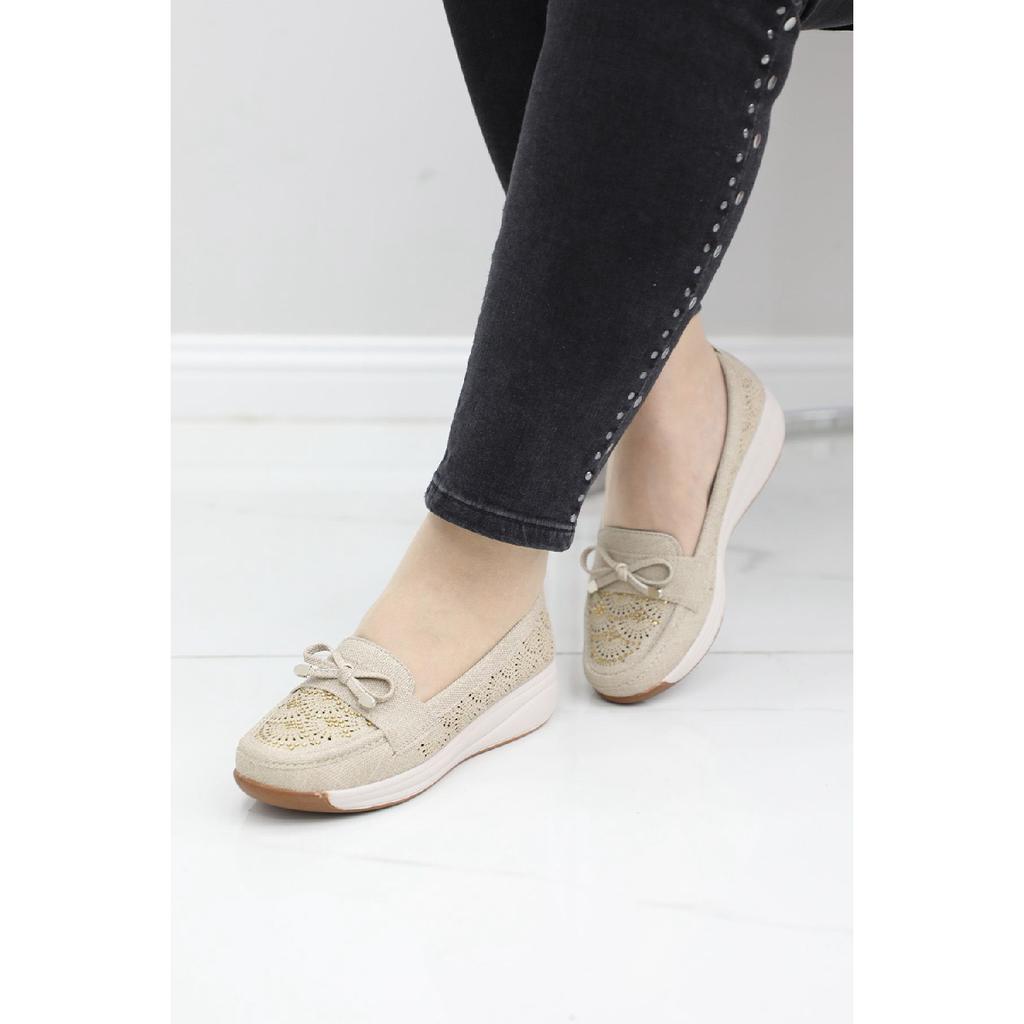 Wanetti Woman Mother 4 Point Orthopedic Anti-Sweat Anatomic Base Stone Shoes Flat Shoes