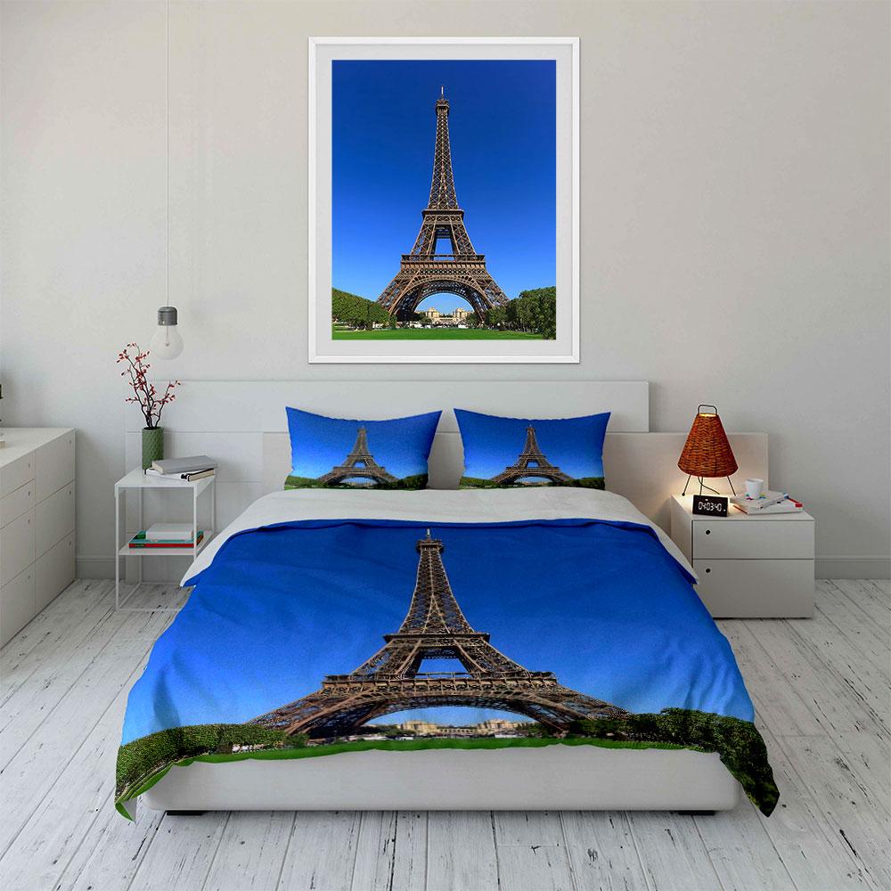 Eiffel Tower with Sky. Bedding Sets Duvet Cover Sets Duvet Covers Pillowcases(1* Duvet Cover 2* Pillowcases Without Duvet Insert)