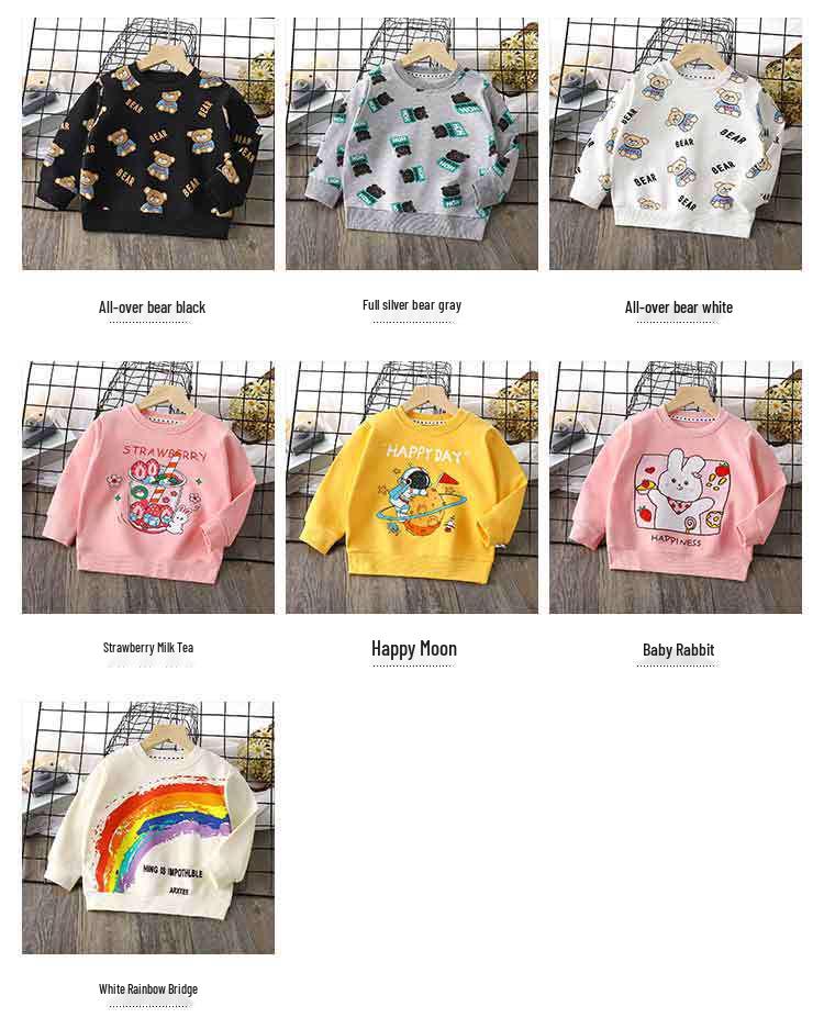 Autumn 2025 Pure Cotton Long-Sleeve Sweatshirt for Boys and Girls