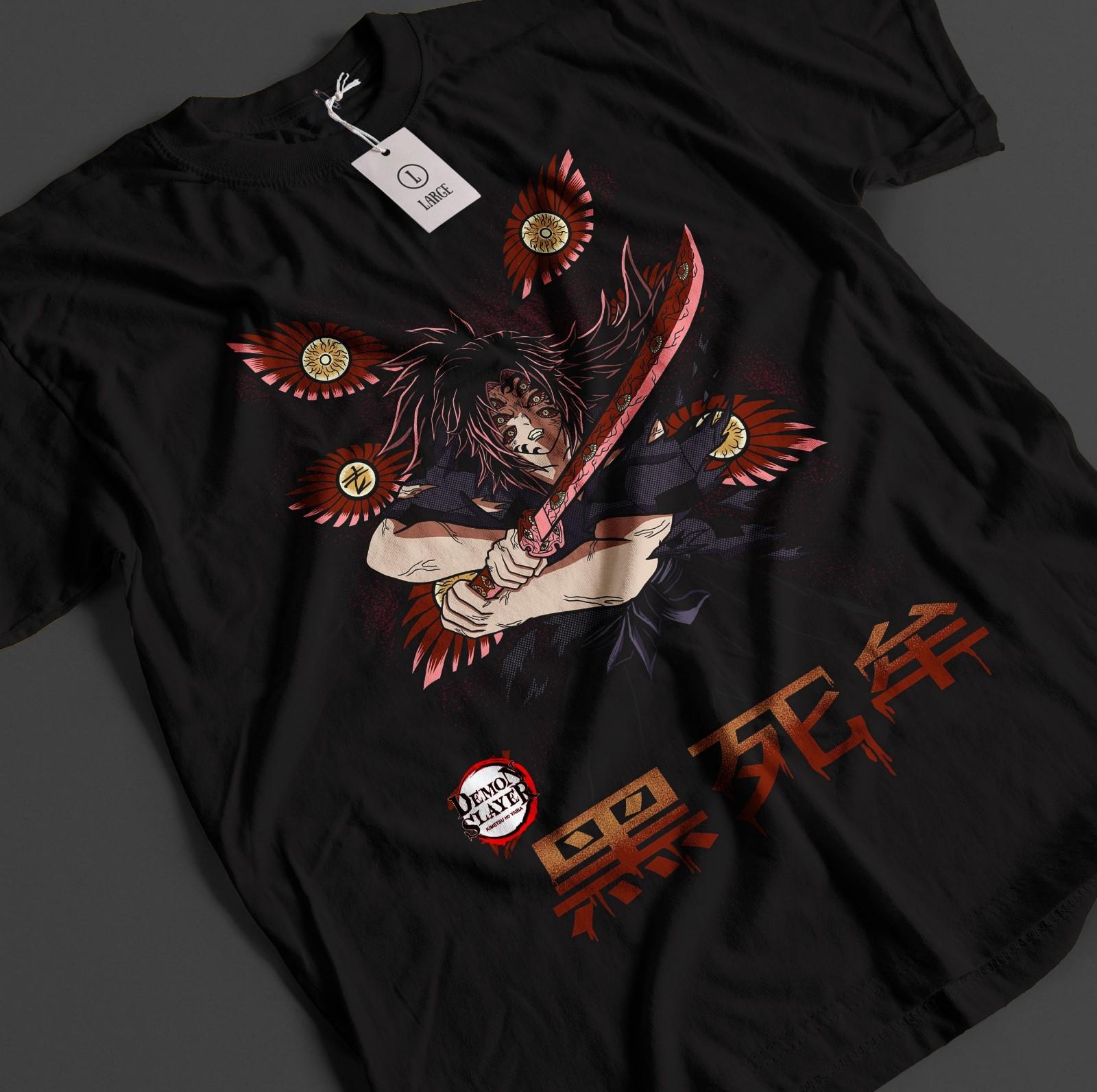 Demon Slayer Shirt Kokushibo Upper Moon 1 T-Shirt Mens Womens Tees Top Tanjiro KNY Anime Muzan Tee S