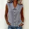 Women Elegant Commuter Sleeveless Button Cardigan Top, Fashion Blouse for Summer
