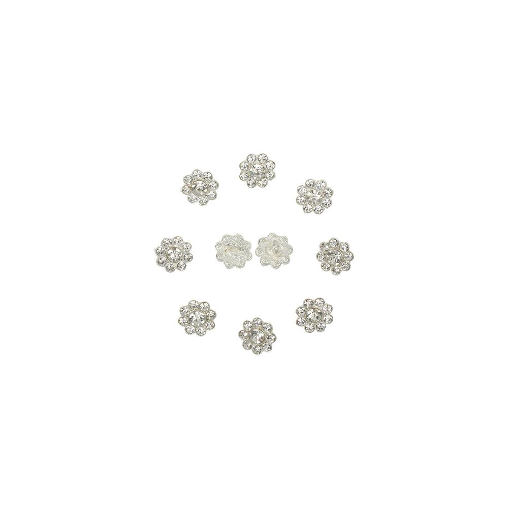 10Pcs/Set Clothing Accessories Needlework DIY Craft Decoration Scrapbook Accessories Shirt Buttons Metal Rhinestone Buttons