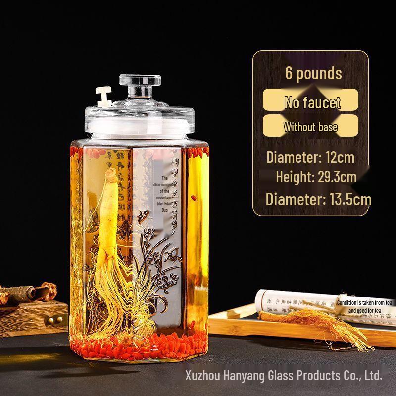 ZISIZ Sealed Glass Jar for Medicinal Wine