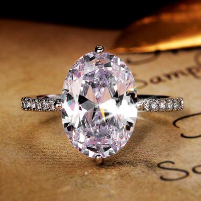 Nieuwe Luxe Ovale Zirkonia Trouw Verlovingsringen voor Vrouwen Eenvoudige Hoge Kwaliteit Zilverkleur / Goudkleur Klassieke Sieraden