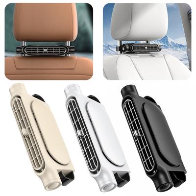 Přenosný ventilátor do autosedačky 3 rychlosti nastavitelný ventilátor do opěrky hlavy do auta s USB napájením pro chlazení vzduchu pro spolujezdce vpředu a vzadu