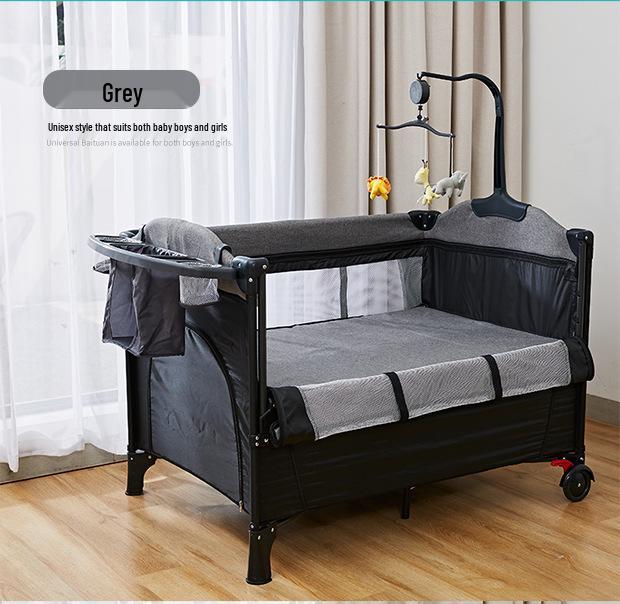 Portable Foldable Baby Bed and Rocker - Newborn Movable Splicing Bedside Crib