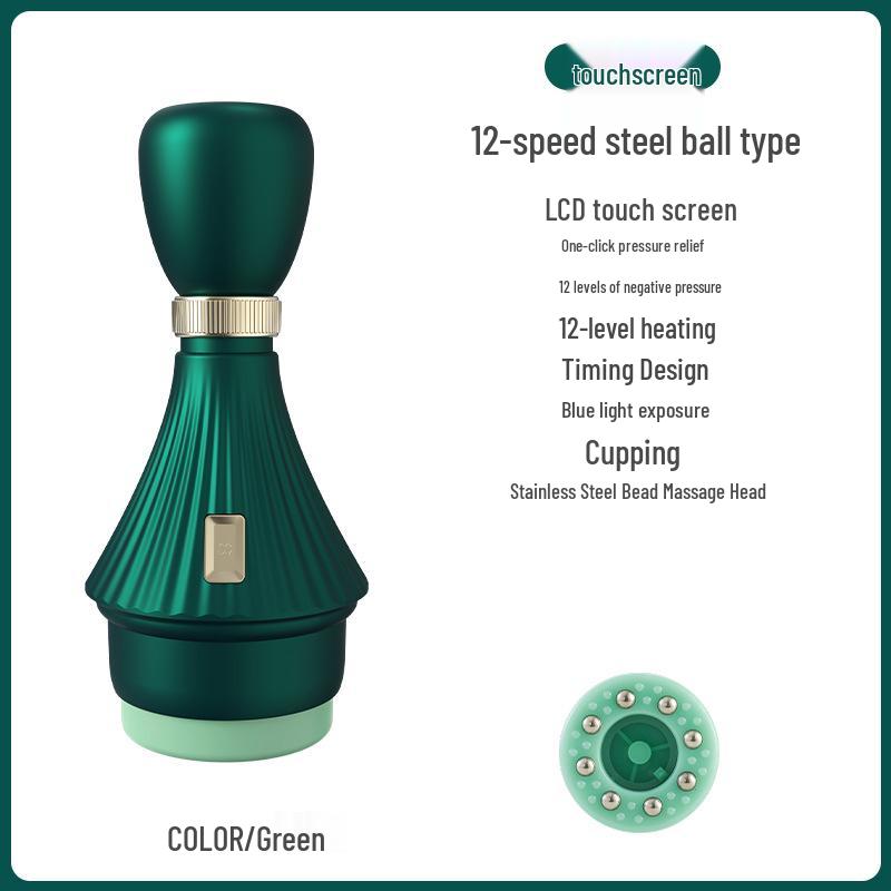 Portable Heated Electric Cupping Device for Full-Body Therapy, Meridian Brushing, and Gua Sha Scraping