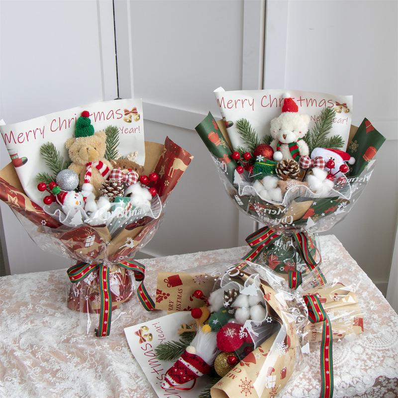 Kreatives Weihnachts-Teddybär-Bouquet zum Geburtstag der Freundin oder für Heiligabend