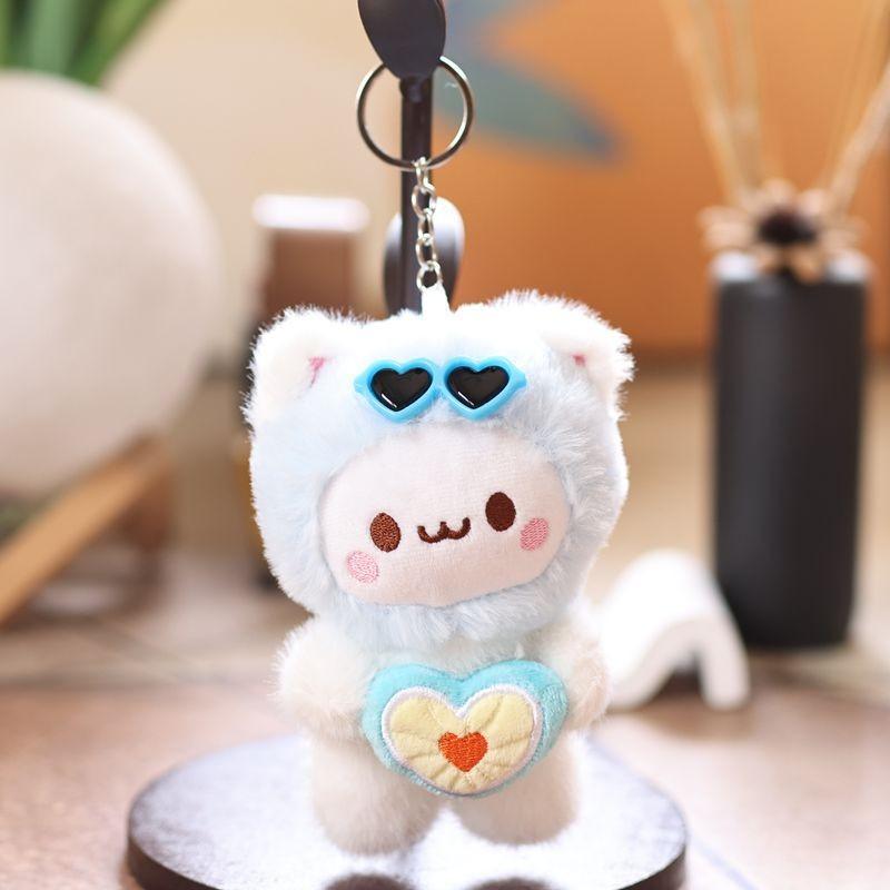 Love Bear Embrace Plush Animal Keychain Pendant Bag Decor For Kids And Teen Gift