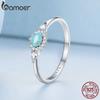BAMOER 925 Sterling Silver Band Victorian Style Halo Engagement Rings for Women Luxury Wedding Jewelry