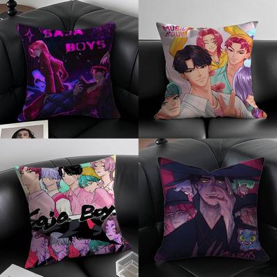 Saja Boys-S Łowcy Demonów K-Popu-H Film Anime Poszewka na Poduszkę Poszewka Przeciw Roztoczom Niewidoczny Zamek Jedwabisty Krótki Plusz Sofa