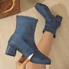 Stivali Singoli Eleganti Casual Aderenti Nuovi Autunno 2024 Tacco Spesso Resistenti All'Usura Monocolore Semplici Stivali da Donna per Pendolari Zapatos De Mujer