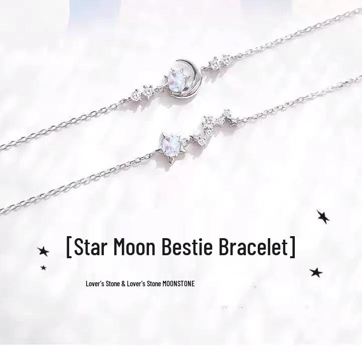 

Dreamy Seven Stars Moon Bracelet: Simple Korean Fashion for Friends & Couples