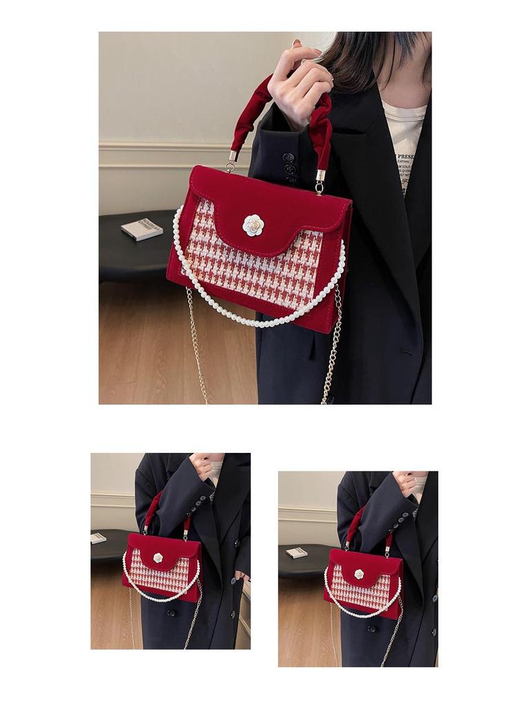 Women's Luxury Red Bridal Handbag - Bridesmaid & Bride Wedding Clutch