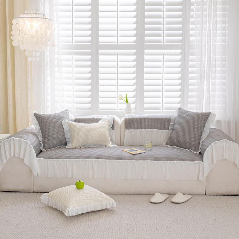 Small Fresh Ins Style Ice Silk Cool Feeling Sofa Cushion Summer Cooling Mat Anti-slip Summer Mat Seat Cushion Sofa Cover