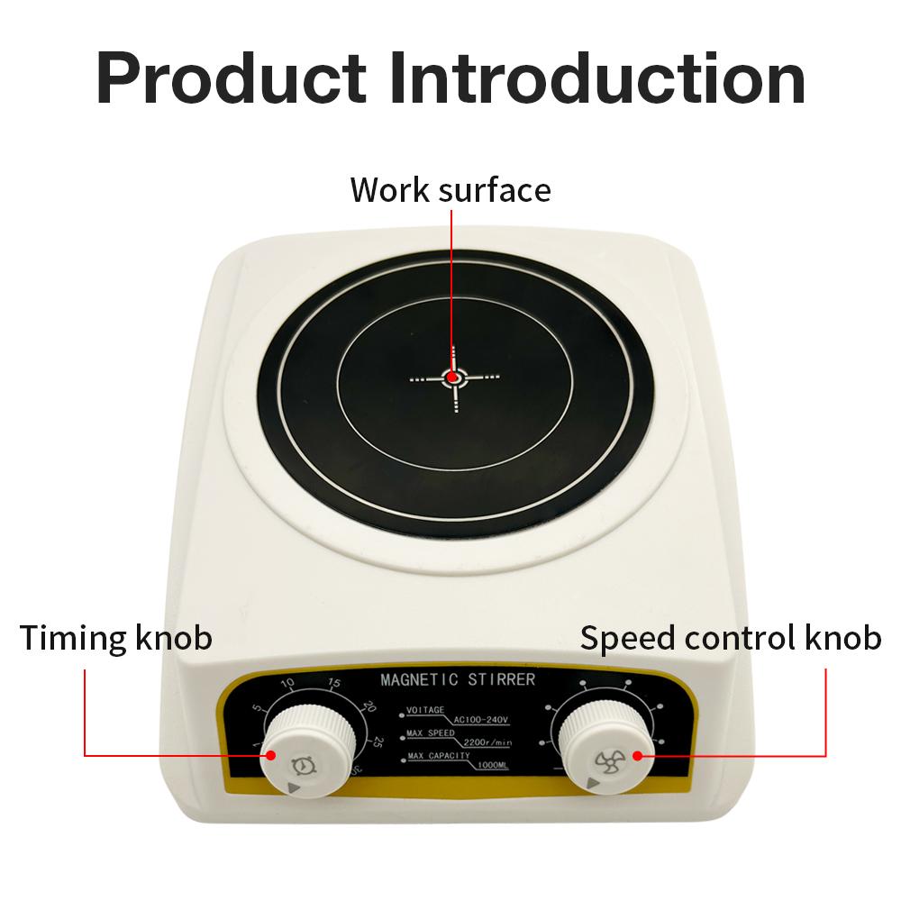 EU/UK/US Plug Electric Magnetic Stirrer with Timer 1L Magnetic Mixer 0-2200rpm Lab Stirrer Mini Stir Plate Stirring Machine