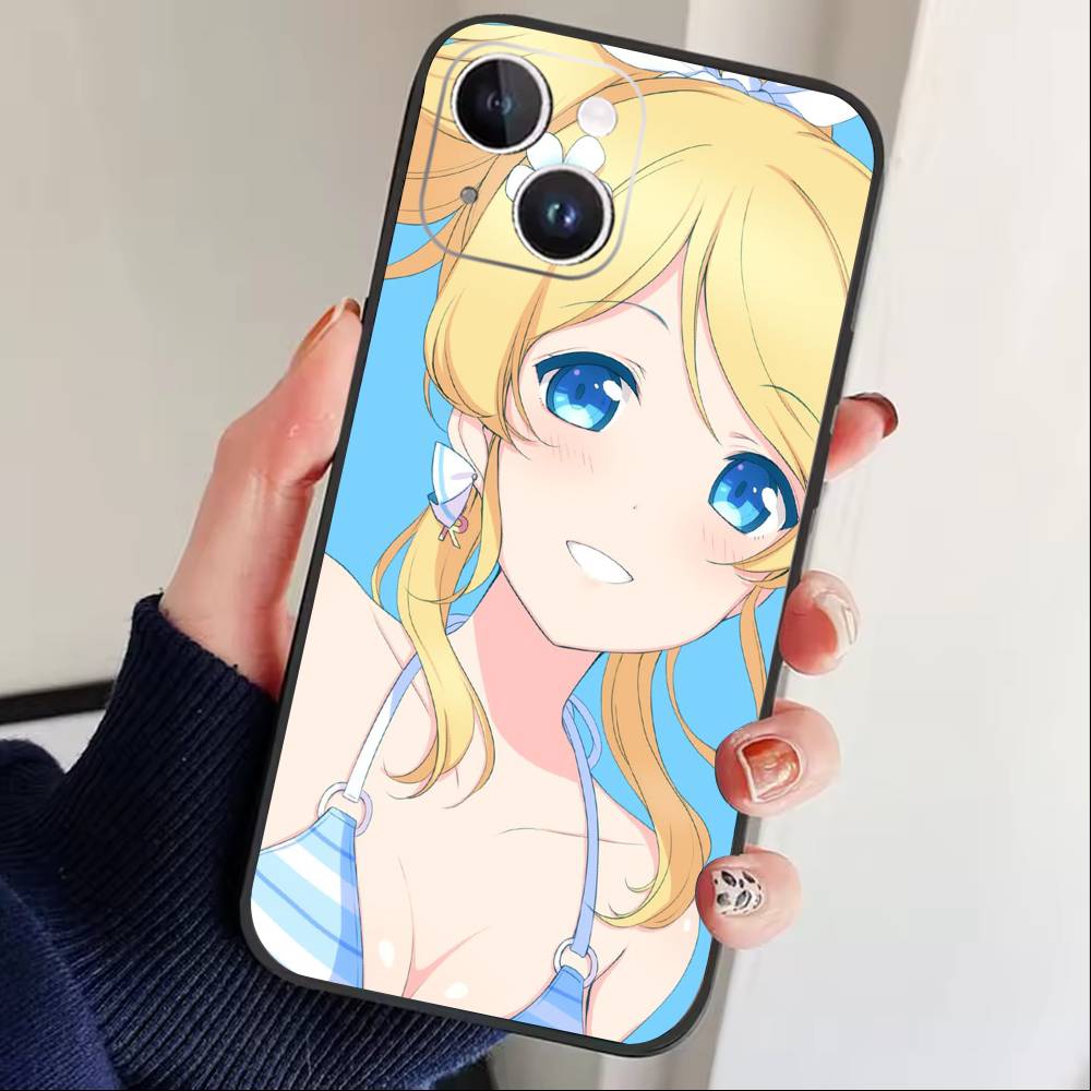 L-Love live-Ayase Eli Phone Case For iPhone 16,15,14,13,12,17,Pro Max,Plus Silicone Black Case