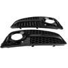 Glossy Black Front Bumper Fog Light Grilles, 2pcs with ABS Material, Lightweight and Colorfast for B8 2009 to 2012, Anti Scratch, Dust Proof