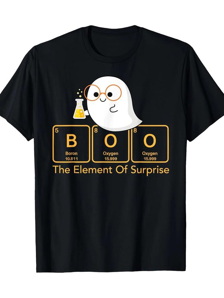 Men039;s Halloween Chemistry 034;Boo034; T-Shirt100% Cotton Short Sleeve Round Neck Unisex T-Shirt L