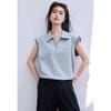 VICTORIA&VERA Women's Commuter Lapel Gingham T-Shirt