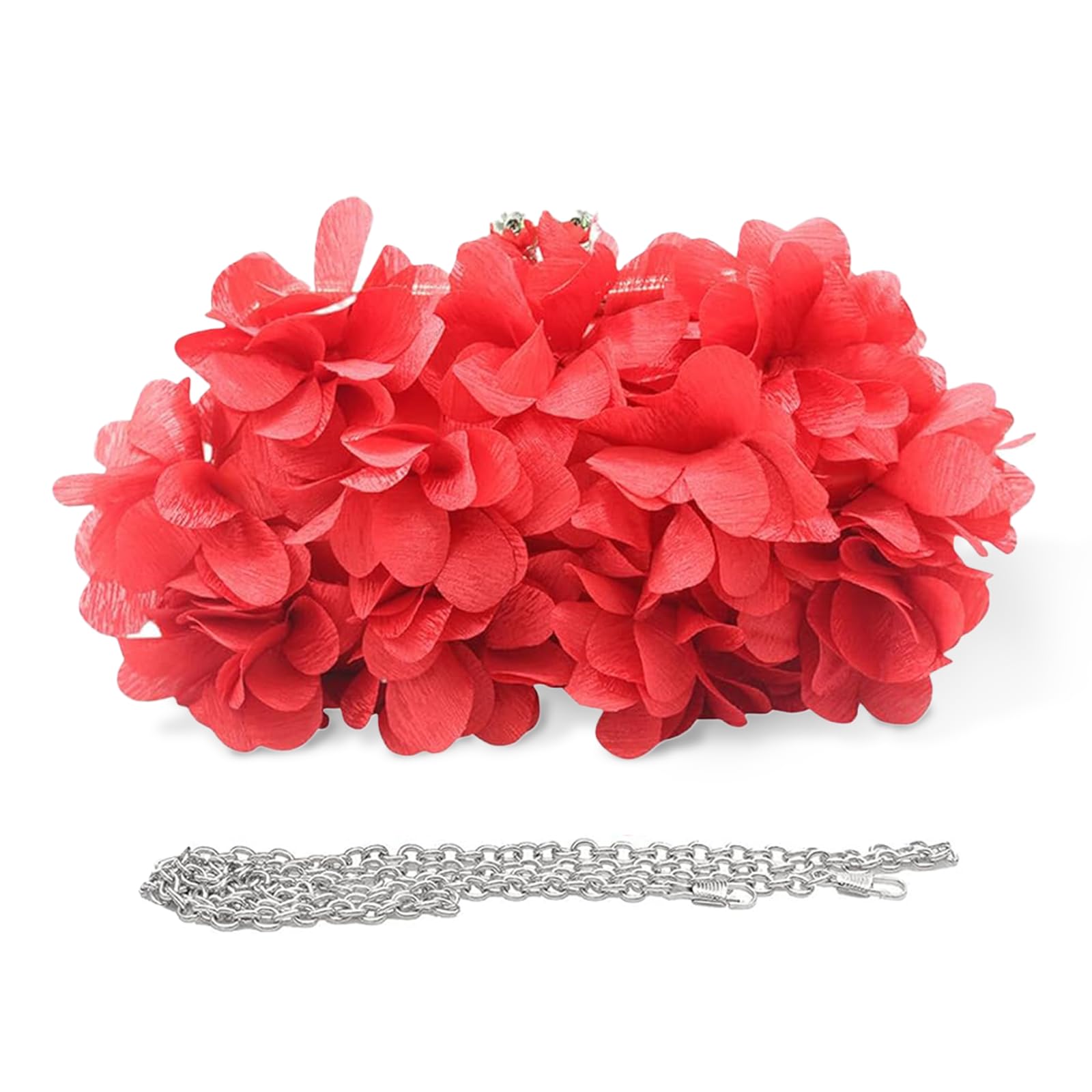 

JAMBHALA Елегантна вечірня маленька квіткова сумка-клатч зі знімним ланцюжком для та випускних вечорів Жіночий гаманець, Весілля, Вечірки, (Червоний)