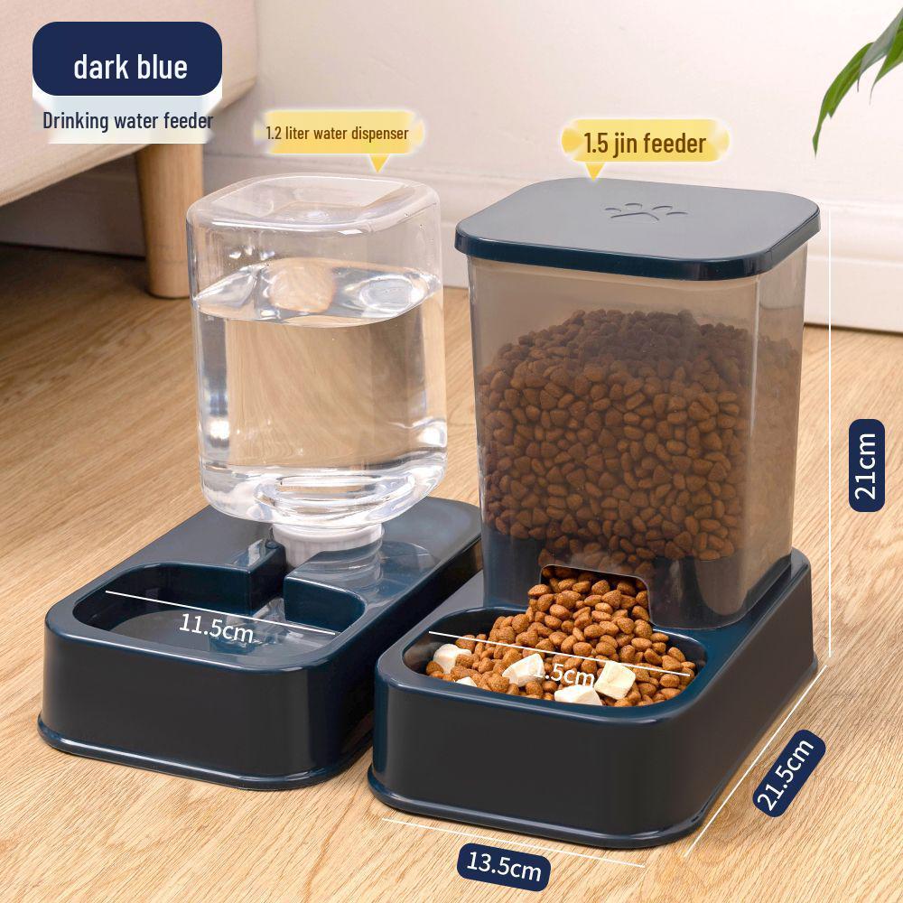 Automatischer Trinkbrunnen für Katzen und Hunde mit Doppelnapf-Futterspender