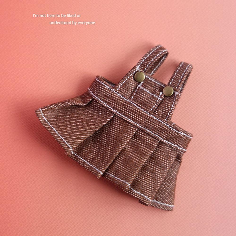 Brown Color 15cm Doll Skirt Overalls Handmade Clothing Plush Toys Dolls Clothes  Doll Accessories