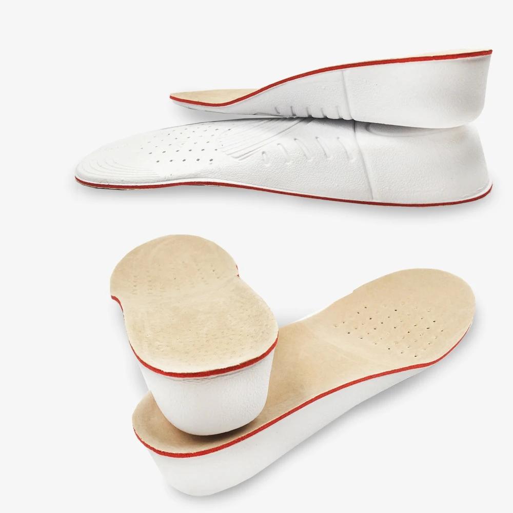 1Pair Height Increase Insole Men Woman Comfort Orthopedic Shoes Insoles Genuine Leather Non-Slip Shoe Pads Arch Support Inserts
