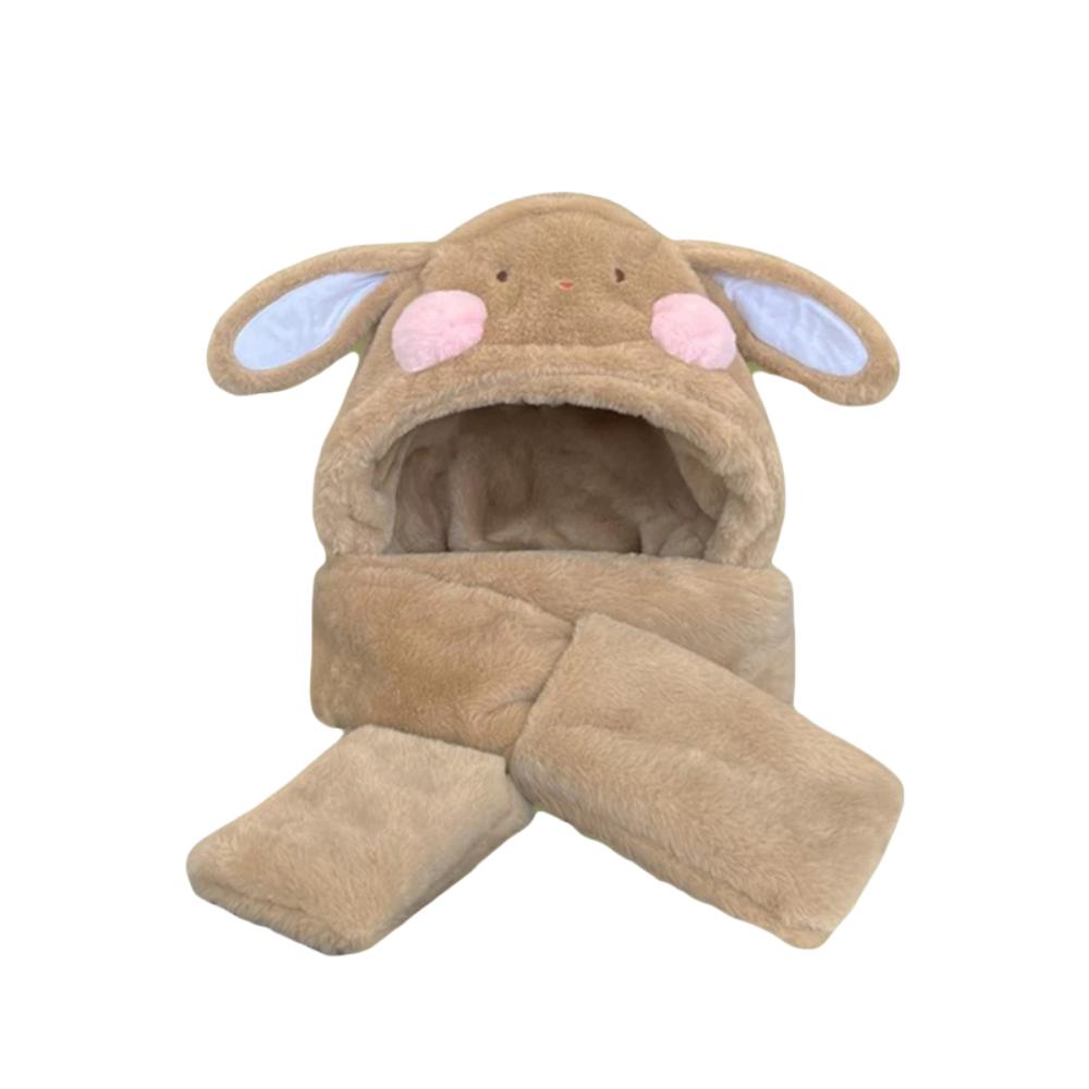 

Милая шапка с вислоухими ушками кролика, мягкие плюшевые перчатки кролика, модный шарф с румянами и кроличьими ушками хаки